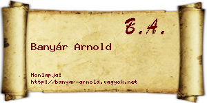 Banyár Arnold névjegykártya